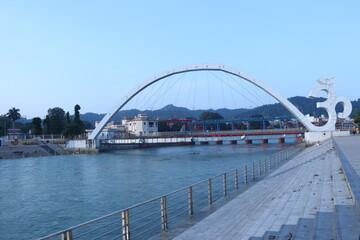 Naklejka premium bridge over river
