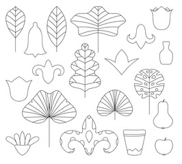 set of hand drawn flowers vector