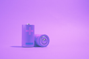 purple cylindrical battery Rechargeable li-ion batteries for electrical appliances and devices