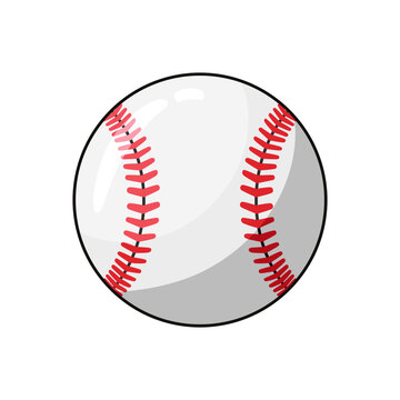 Baseball ball isolated on white background, sport equipment, vector illustration 