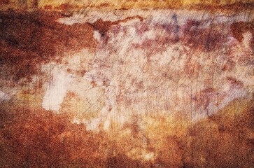 Dirty and grungy wall background. Orange and red abstract texture, pattern design for background.