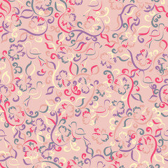 Fototapeta premium Floral brush strokes seamless pattern design Generative AI