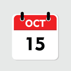 15 october icon with white background