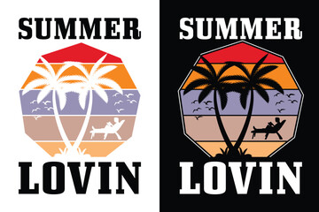 Summer t-shirt design bundle, summer beach vacation t-shirts, summer surfing t-shirt vector design