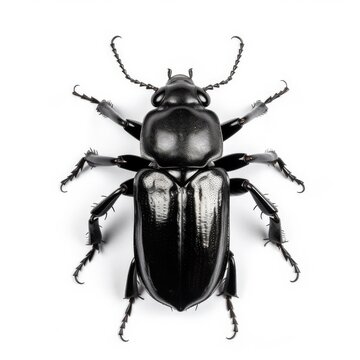 Stag Beetle Strength Display on White - AI generated