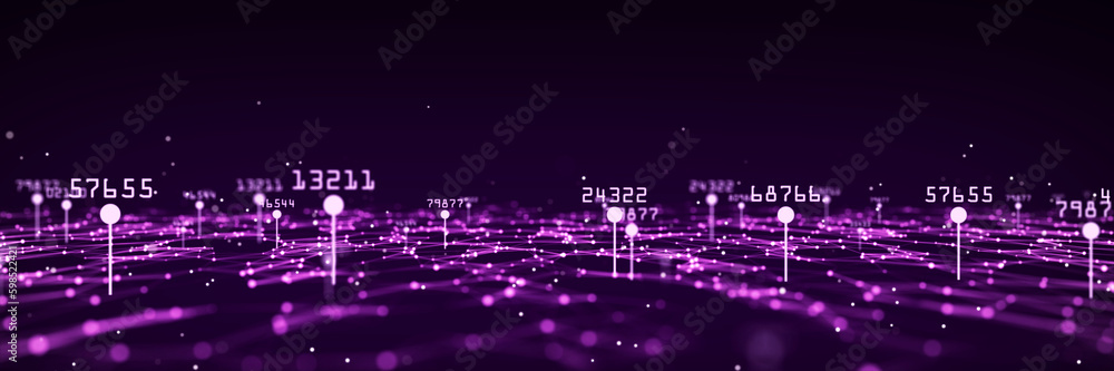 Poster futuristic digital data transfer concept. high-speed data flow of cryptocurrency servers. cyber tech