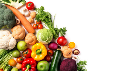 vegetable healthy food copy space isolated background Generative AI