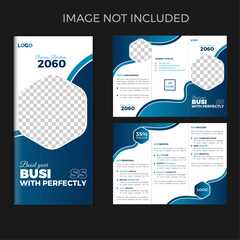 Corporate business trifold brochure template, Creative and Professional tri fold brochure design.