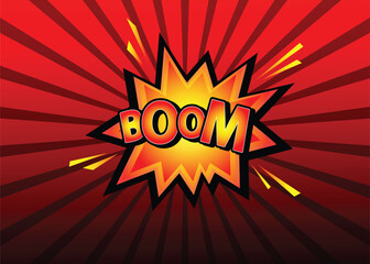 Boom word comic book explosion pop art. Vector