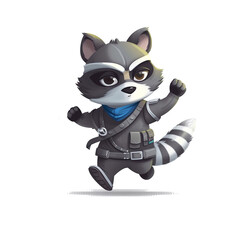 Illustration 2D cute skunk character AI Generative