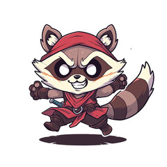 Illustration 2D cute skunk character AI Generative