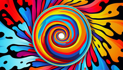 Fototapeta na wymiar Generative AI, Colorful Whirlwind: A Spirited and Vibrant Wallpaper Design