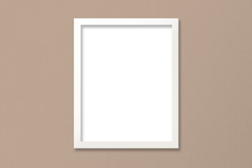 Poster Mockup with White Frame on Beige Textured Wall