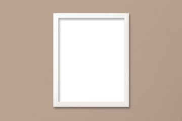 Poster Mockup with White Frame on Beige Textured Wall