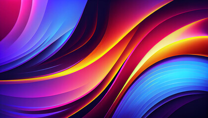 Naklejka premium Generative AI, Vivid Vibes: Abstract Background with Vibrant Dual Colors