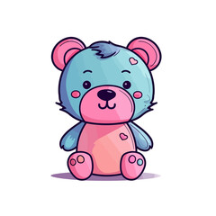 Obraz na płótnie Canvas cute cartoon colorful teddy bear type 6