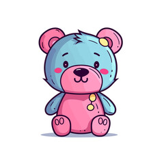 Obraz na płótnie Canvas cute cartoon colorful teddy bear type 2