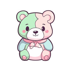 cute pastel cartoon colorful teddy bear type 3