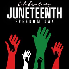 Juneteenth Freedom Day or Emancipation day. African American History Celebration banner. Annual American holiday, celebrated on June 19