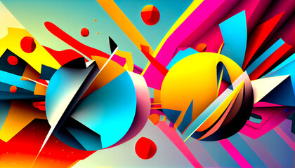 Generative AI, Dynamic Fusion: A Playful and Lively Abstract Wallpaper Background