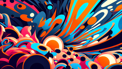 Generative AI, Lively Abstraction: A Bold and Energetic Abstract Wallpaper Design