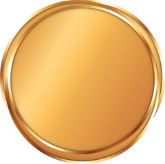 vector illustration of gold colored circle award banner	