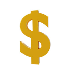 golden dollar symbol. coin with dollar sign.3D rendering