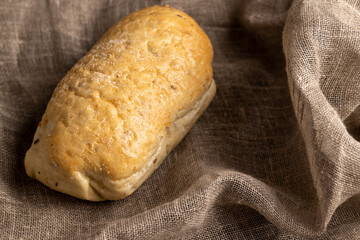 A whole wheat loaf of fresh bread