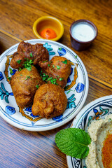cauliflower fritters whit tahini sauce, Fez, morocco, africa