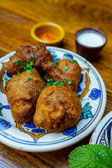 cauliflower fritters whit tahini sauce, Fez, morocco, africa