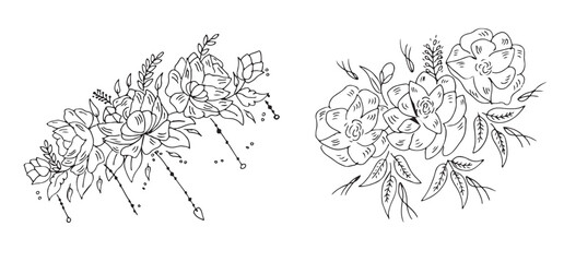 Hand drawn flower illustration file 