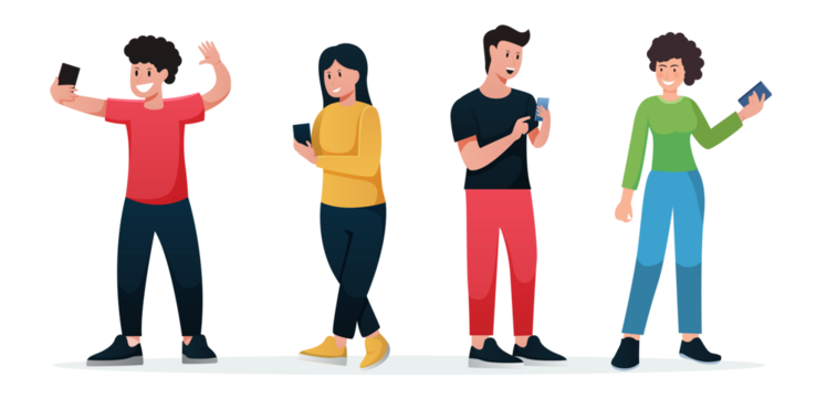 group of people using smartphone - Powered by Adobe