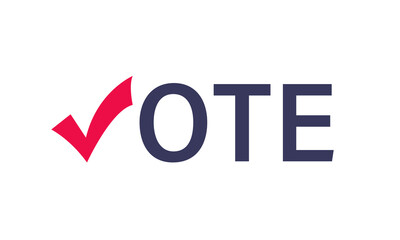Vote ballot text typography message from banner. Presidential election. Election concept. Democracy, freedom of speech, justice, voting and opinion. Referendum and electoral event. Vector illustration
