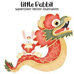 Year of the rabbit, cute rabbit, bunny, vector illustration, Chinese new year