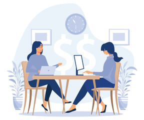 Bank services for business concept, Opening business account, credit card, treasury management, commercial bank, financial literacy, flat vector modern illustration