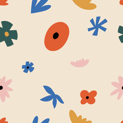 Vector floral set seamless patterns. Y2k flowers backgrounds collection for print or social media