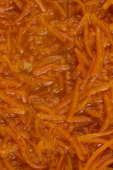 Orange carrots pickled with hot spices