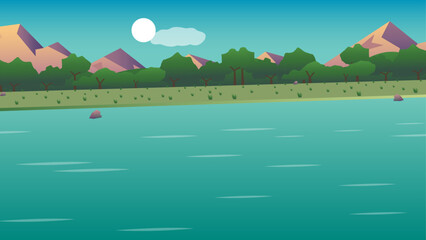 river side view  vector