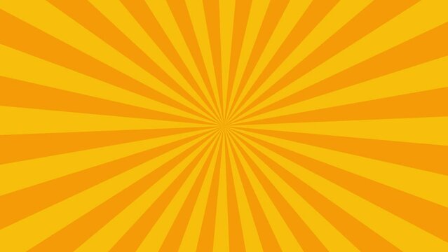 Orange sunburst animated background  Background ray abstract broad of sunlight. bright orange explosion background