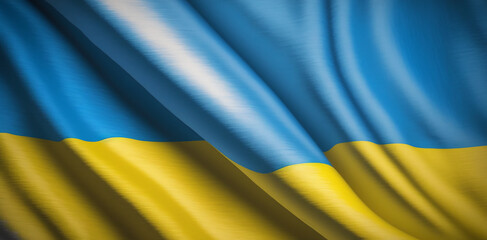 Wavy flag of Ukraine background. National symbol