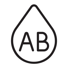 blood type ab line icon