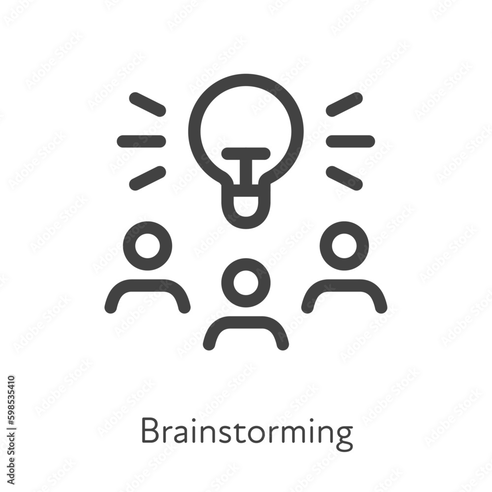 Aufkleber outline style ui icons soft skill for business collection. vector black linear illustration. brainst