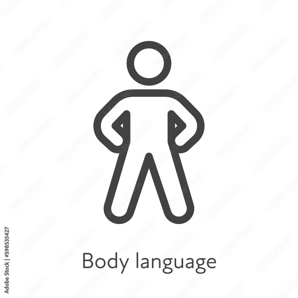 Poster outline style ui icons soft skill for business collection. vector black linear illustration. body la