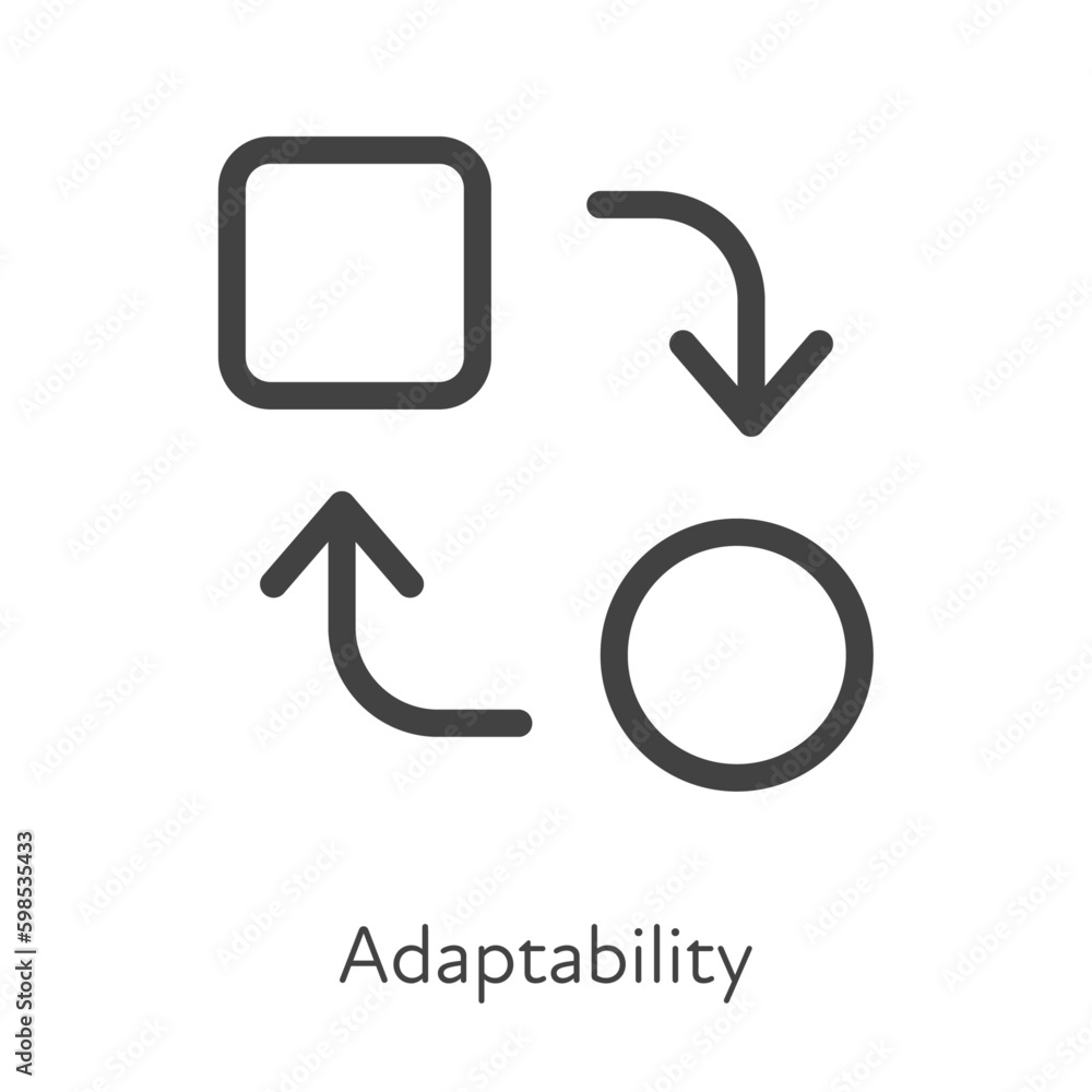 Aufkleber outline style ui icons soft skill for business collection. vector black linear illustration. adaptab