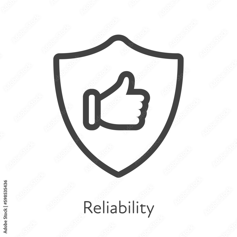 Poster outline style ui icons soft skill for business collection. vector black linear illustration. reliabi