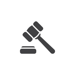 Auction hammer vector icon