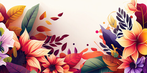 Modern colorful floral header background wallpaper design (Generative AI)