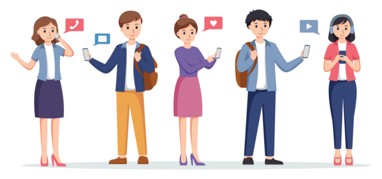 group of people using smartphone - Powered by Adobe