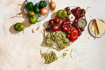 Ingredients for making pasta