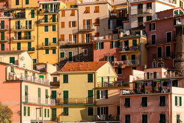 Das Dorf Manarola, Cinque Terre, Riviera di Levante, Provinz La Spezia, Ligurisches Meer, Italienische Riviera, Mittelmeer, Ligurien, Italien
